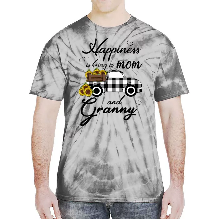 Sunflower Grandma Happiness is being a Mom and Granny Tie-Dye T-Shirt