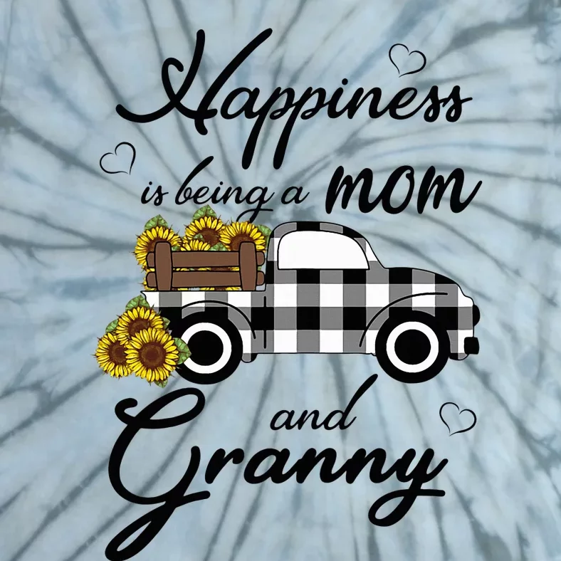 Sunflower Grandma Happiness is being a Mom and Granny Tie-Dye T-Shirt