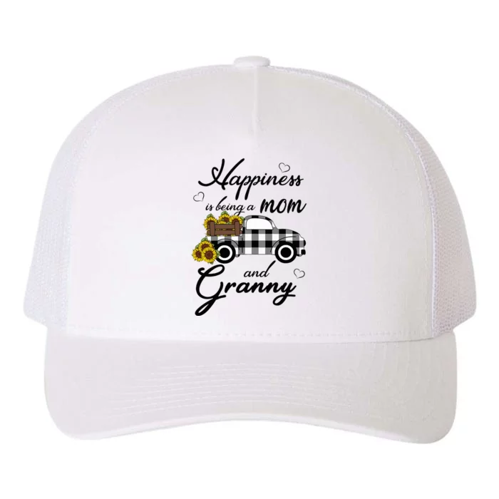 Sunflower Grandma Happiness is being a Mom and Granny Yupoong Adult 5-Panel Trucker Hat