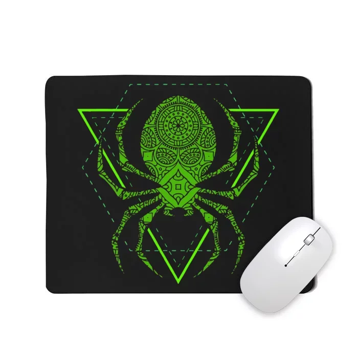 Sacred Geometry Halloween Spider Tribal Tattoo Mandala Mousepad