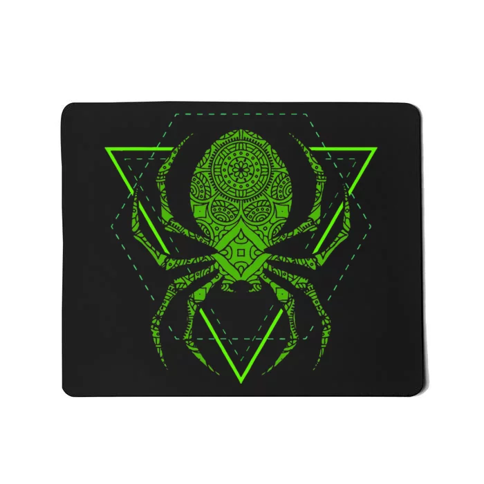 Sacred Geometry Halloween Spider Tribal Tattoo Mandala Mousepad