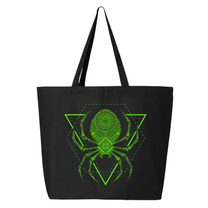 Sacred Geometry Halloween Spider Tribal Tattoo Mandala 25L Jumbo Tote