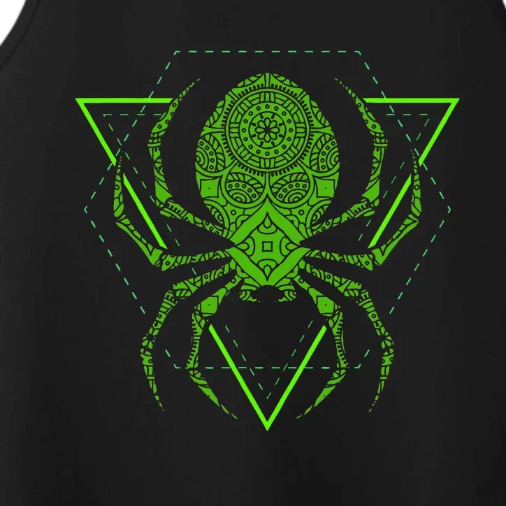 Sacred Geometry Halloween Spider Tribal Tattoo Mandala Performance Tank