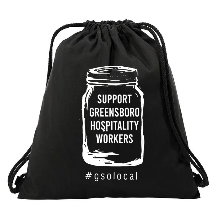 Support Greensboro Hospitality Workers Drawstring Bag