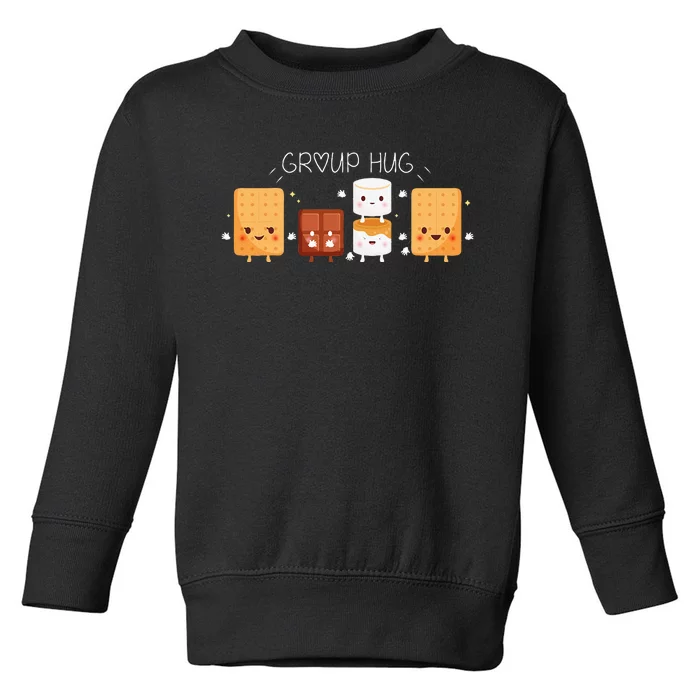 Smores Group Hug Camping Marshmallow Smores Toddler Sweatshirt