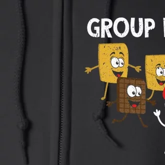 Smores Group Hug S'mores Camping Food Marshmallows on Fire Full Zip Hoodie