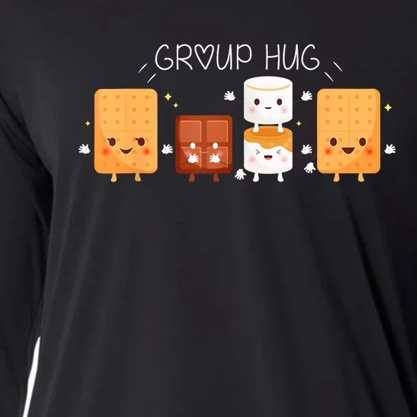 Smores Group Hug Camping Campfire Marshmallow Smores Cooling Performance Long Sleeve Crew