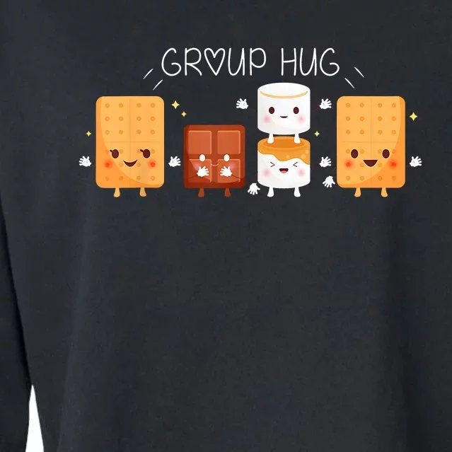 Smores Group Hug Camping Campfire Marshmallow Smores Cropped Pullover Crew