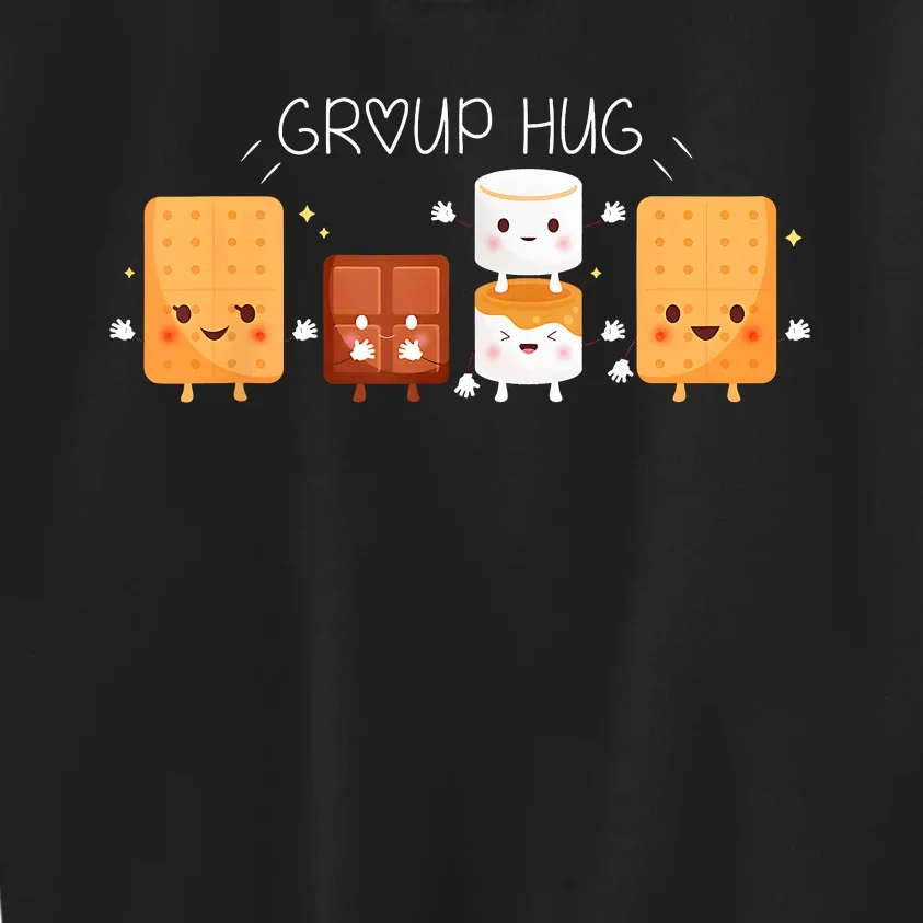 Smores Group Hug Camping Campfire Marshmallow Smores Kids Sweatshirt