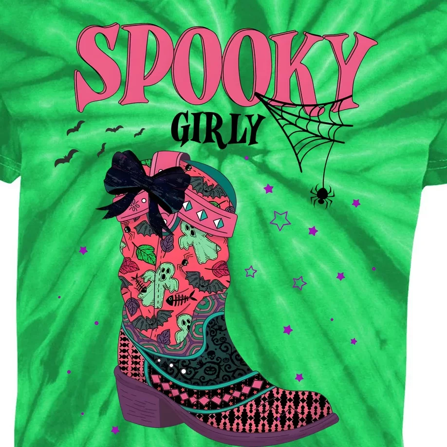 Spooky Girly Halloween Ghost Ghoul Kids Tie-Dye T-Shirt