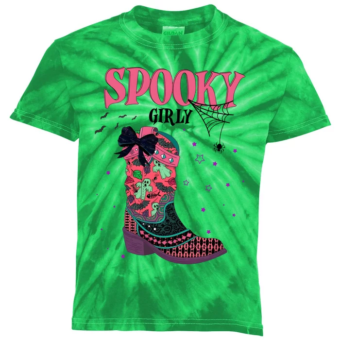 Spooky Girly Halloween Ghost Ghoul Kids Tie-Dye T-Shirt