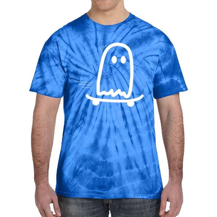 Skateboard Ghost Halloween Costume Funny Ghost Skateboarding Gift Tie-Dye T-Shirt