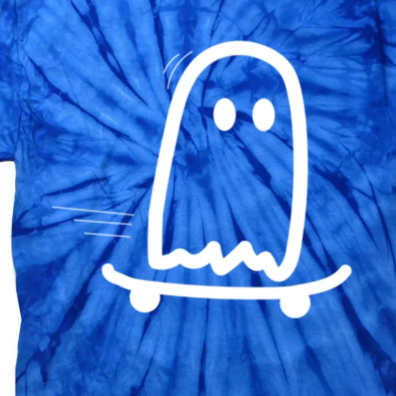 Skateboard Ghost Halloween Costume Funny Ghost Skateboarding Gift Tie-Dye T-Shirt