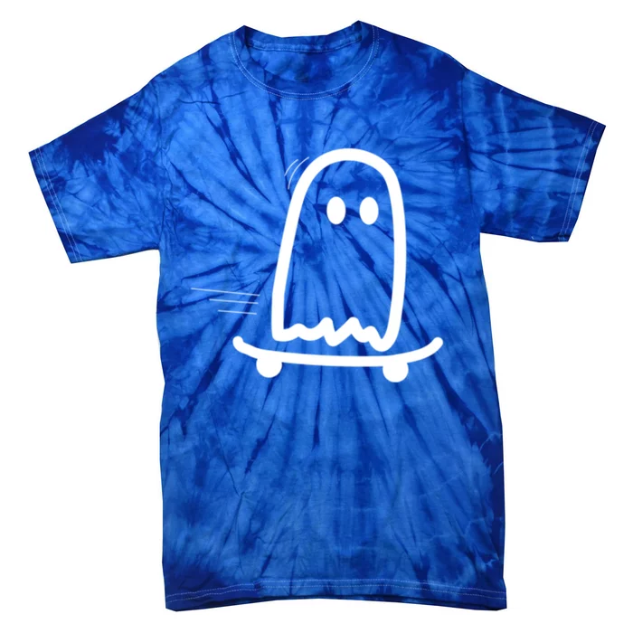 Skateboard Ghost Halloween Costume Funny Ghost Skateboarding Gift Tie-Dye T-Shirt