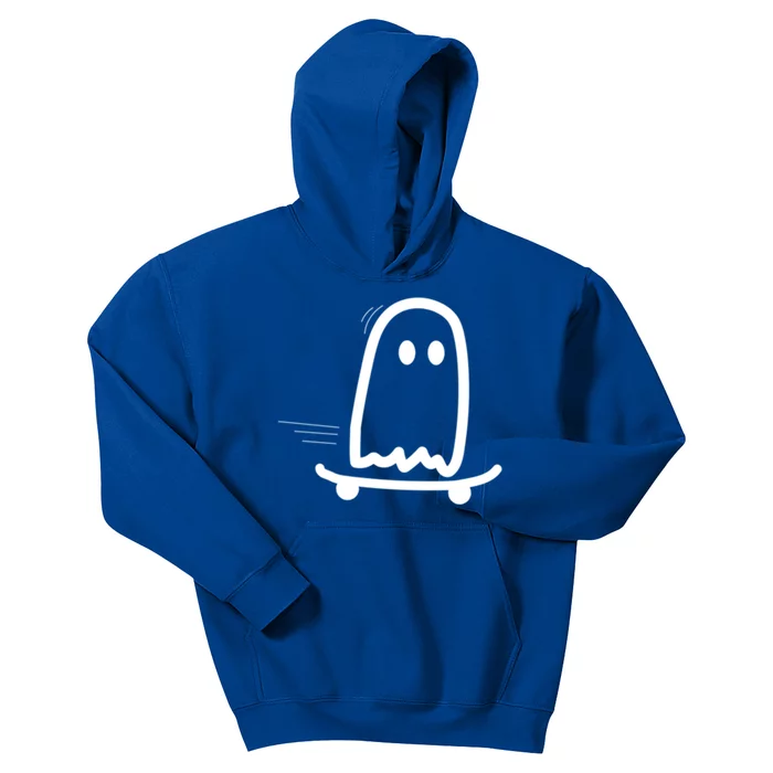 Skateboard Ghost Halloween Costume Funny Ghost Skateboarding Gift Kids Hoodie