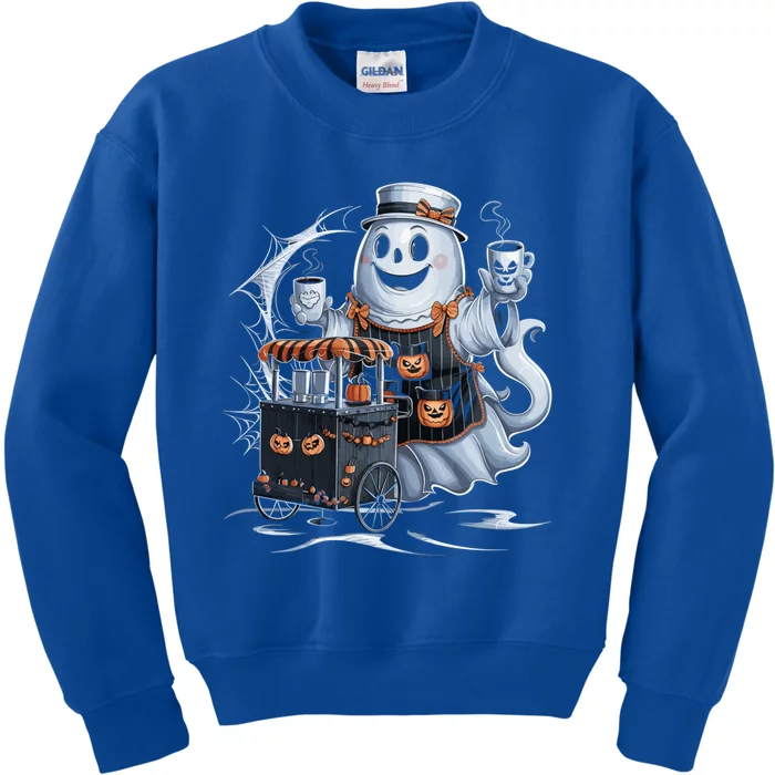 Spooky Ghost Ing Ice Coffee Pumpkin Halloween Barista Meaningful Gift Kids Sweatshirt