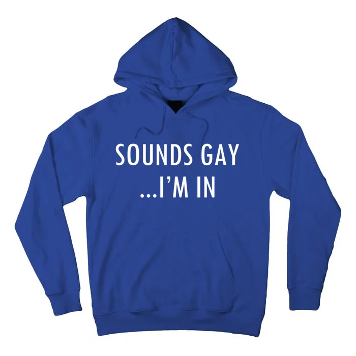 Sounds Gay Im In Minimalistic Homosexual Lgbtq Gay Pride Funny Gift Tall Hoodie