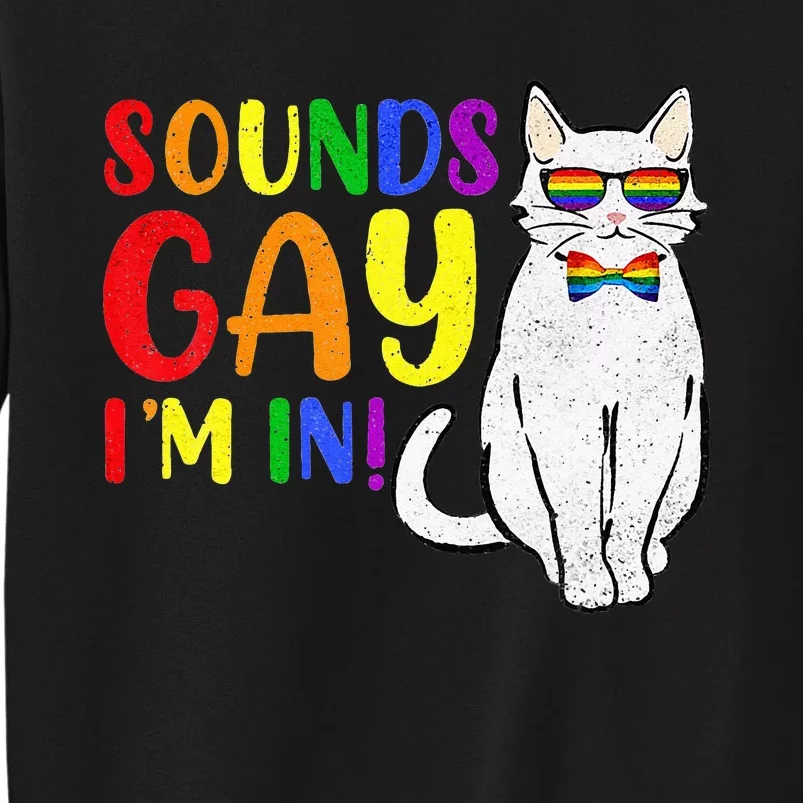 Sounds Gay I M In Cat Funny Pun Gift Pride Month LGBQ Tall Sweatshirt