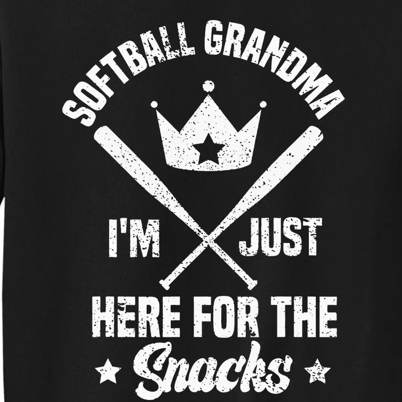 Softball Grandma I'm Just Here for the snacks Baseball Cute Tall Sweatshirt