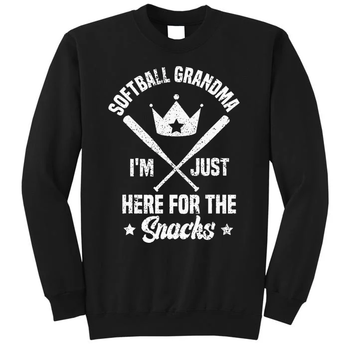 Softball Grandma I'm Just Here for the snacks Baseball Cute Tall Sweatshirt