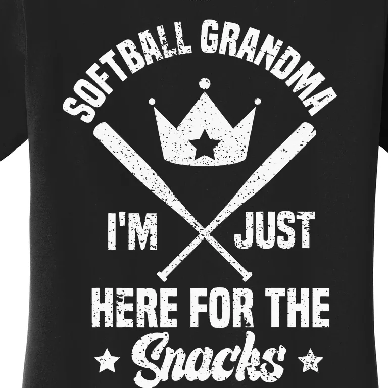 Softball Grandma I'm Just Here for the snacks Baseball Cute Women's T-Shirt