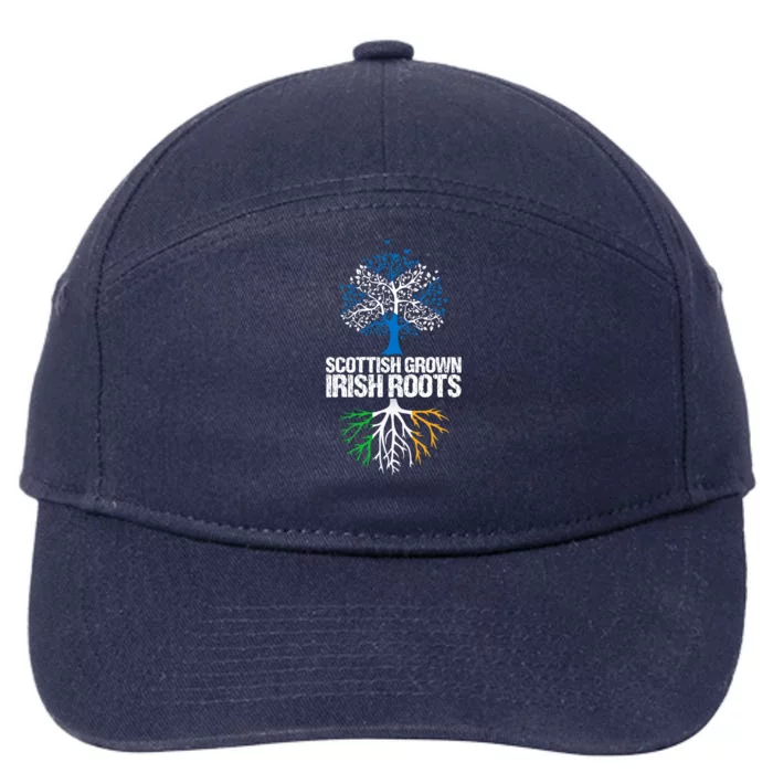 Scottish Grown Irish Roots Scotland Ireland Gift 7-Panel Snapback Hat