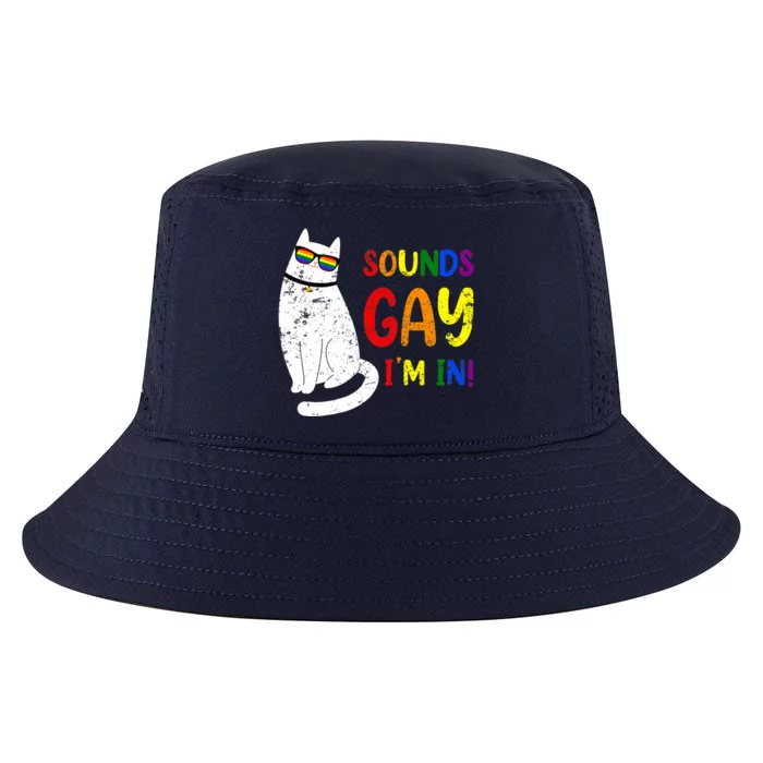 Sounds Gay I Am In Chonk Cat Funny Kitty LGBT Pride Rainbow Cool Comfort Performance Bucket Hat