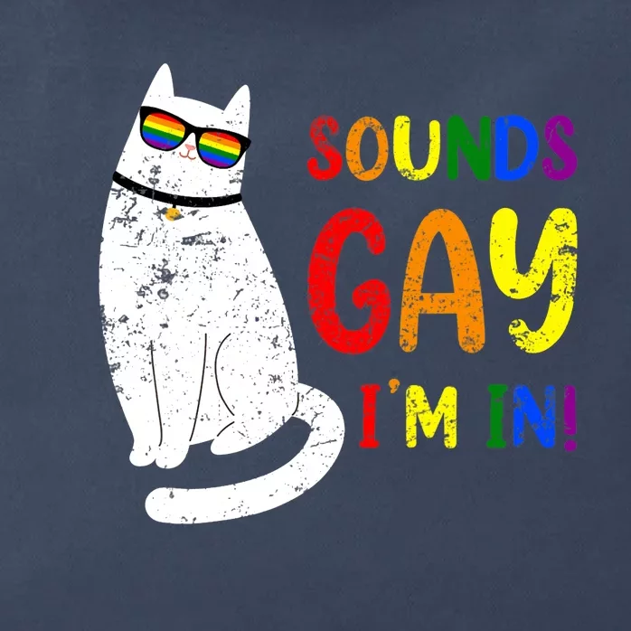 Sounds Gay I Am In Chonk Cat Funny Kitty LGBT Pride Rainbow Zip Tote Bag