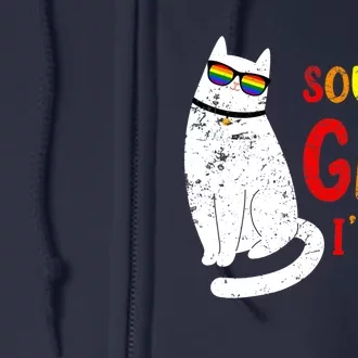 Sounds Gay I Am In Chonk Cat Funny Kitty LGBT Pride Rainbow Full Zip Hoodie