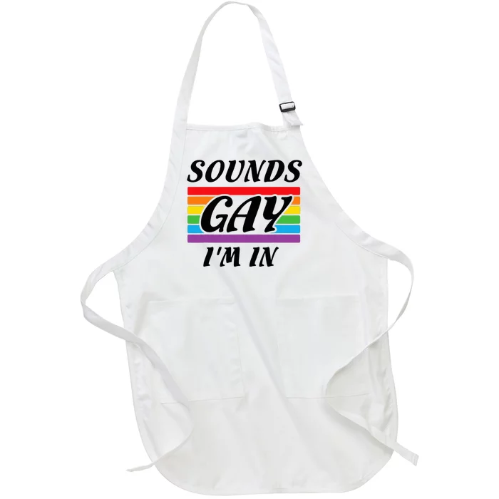 Sounds G.A.Y I Am Here Lgbt Full-Length Apron With Pocket