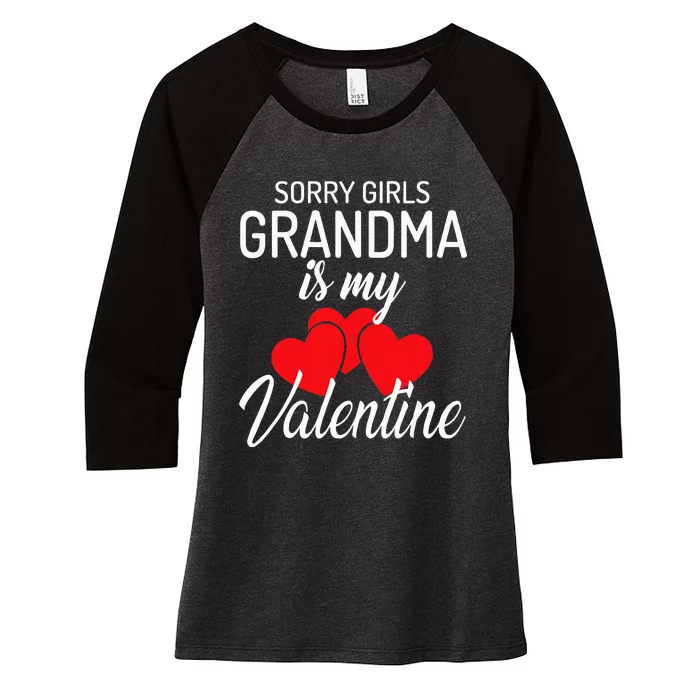 Sorry Grandma Is My Valentine Valentines Day Women's Tri-Blend 3/4-Sleeve Raglan Shirt