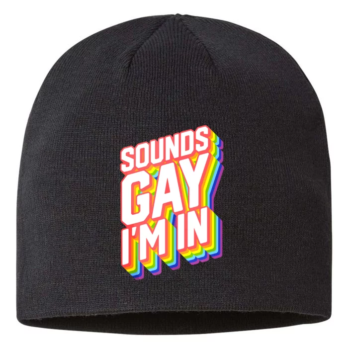 Sounds Gay I'm In LGBT Pride 8 1/2in Sustainable Knit Beanie