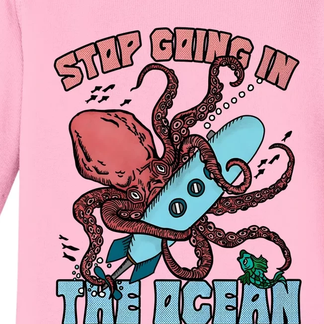 Stop Going In The Ocean Baby Long Sleeve Bodysuit