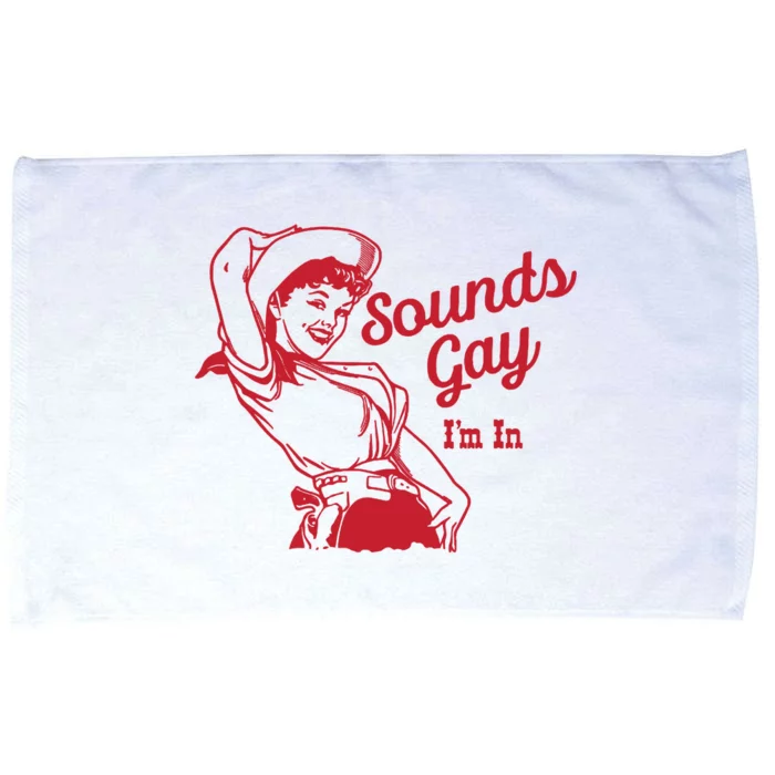 Sounds Gay IM In Retro Lgbt 80s Pride Microfiber Hand Towel