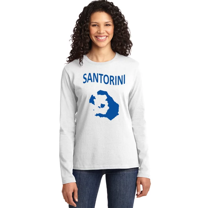 Santorini Greek Island Greece Mediterranean Travelers Travel Ladies Long Sleeve Shirt