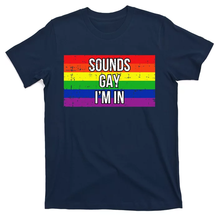 Sounds Gay Im In Pride Flag Pro Lgbtq Cool Lgbt Ally Gift T-Shirt