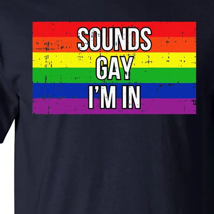 Sounds Gay Im In Pride Flag Pro Lgbtq Cool Lgbt Ally Gift Tall T-Shirt