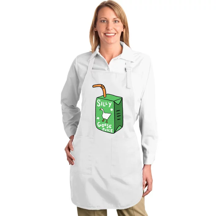 Silly Goose Juice Funny Goose Meme Bird Lover Full-Length Apron With Pocket