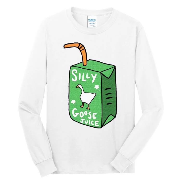 Silly Goose Juice Funny Goose Meme Bird Lover Tall Long Sleeve T-Shirt