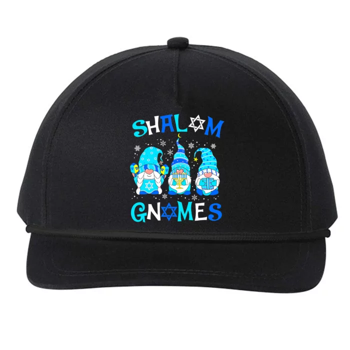 Shalom Gnome Jewish Hanukkah Chanukkah Gnomes Family Snapback Five-Panel Rope Hat