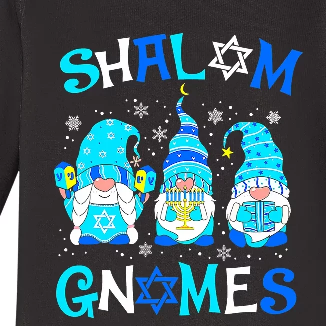 Shalom Gnome Jewish Hanukkah Chanukkah Gnomes Family Baby Long Sleeve Bodysuit