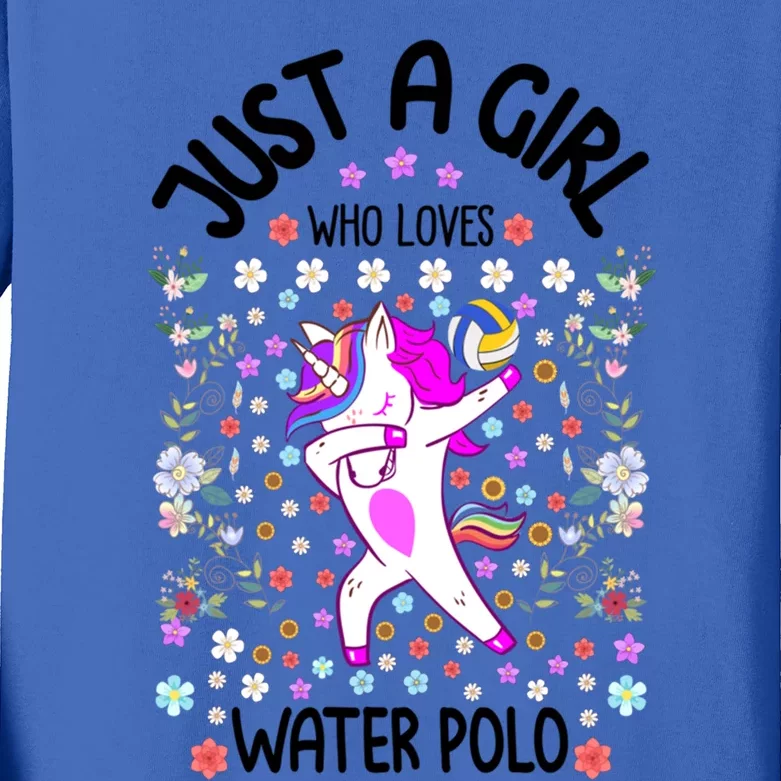 Sports Gift Just A Who Loves Water Polo Gift Kids Long Sleeve Shirt