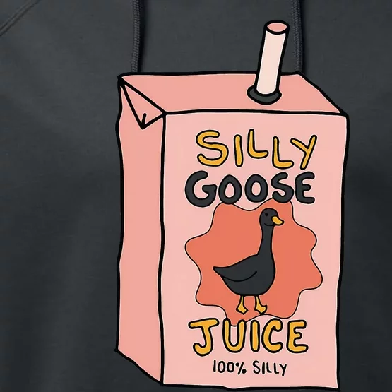 Silly Goose Juice Funny Goose Meme Bird Lover Sarcastic Performance Fleece Hoodie