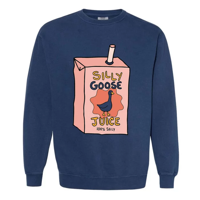 Silly Goose Juice Funny Goose Meme Bird Lover Sarcastic Garment-Dyed Sweatshirt