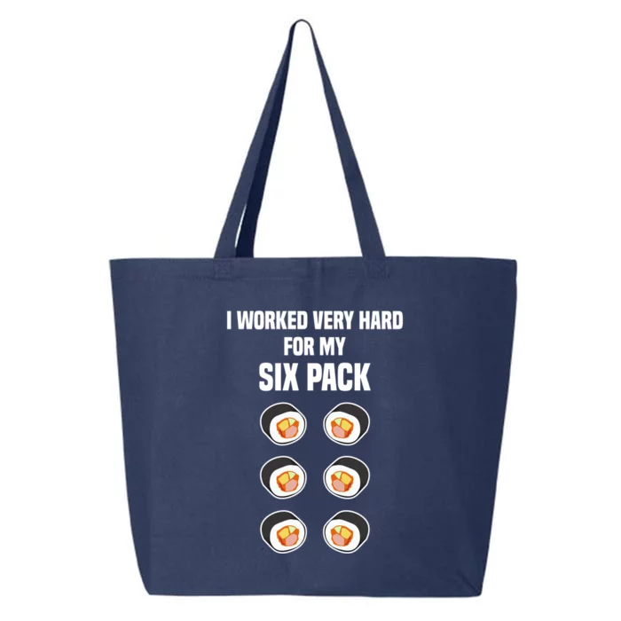 Sushi Gift Joke Six Pack Sushi Fan Sushi Lover Sushi Rolls Meaningful Gift 25L Jumbo Tote