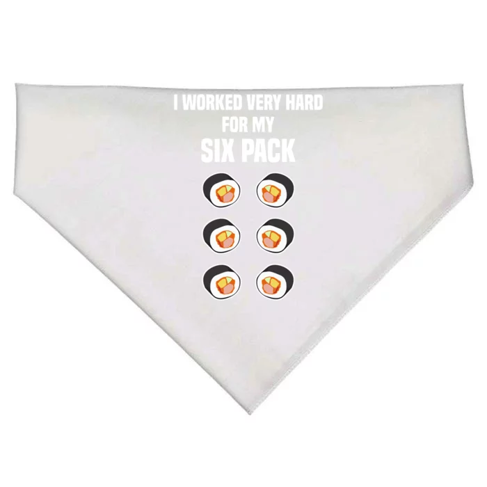 Sushi Gift Joke Six Pack Sushi Fan Sushi Lover Sushi Rolls Meaningful Gift USA-Made Doggie Bandana