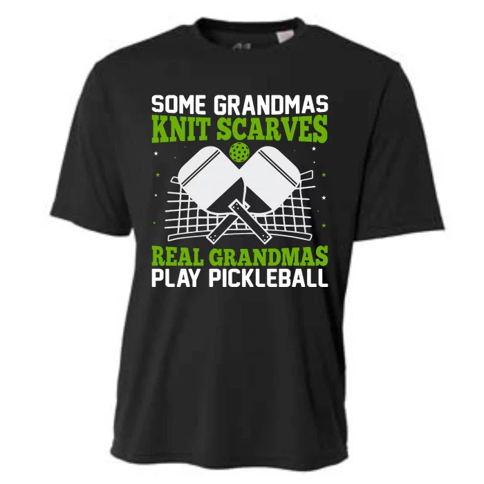 Some Grandmas Knit Scarves Real Grandmas Play Pickleball Cooling Performance Crew T-Shirt