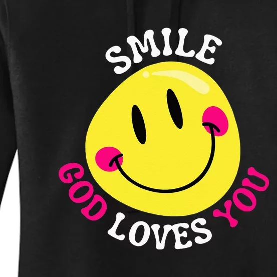 Smile God Loves You Happy Faith Love Jesus Christ VBS Cute Women's Pullover Hoodie