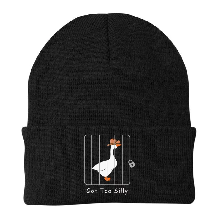 Silly Goose Lover Mugshot Meme Got Too Silly Knit Cap Winter Beanie