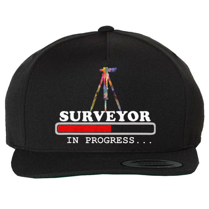 Surveyor gift Land Survey Engineer loading Progress Wool Snapback Cap